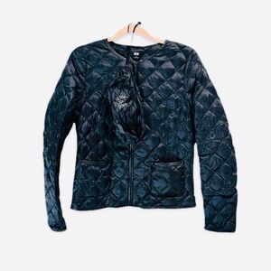 Rare‼️EUC Uniqlo Cropped Ultra Thin Down Zipped  Quilted Women's Packable Jacket